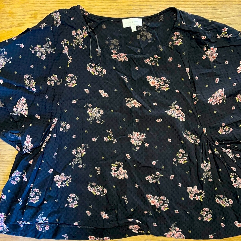 Lucky Brand Black Floral Top